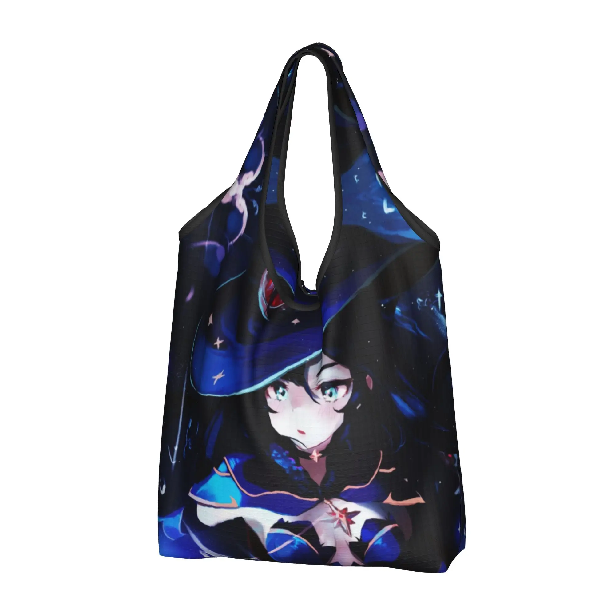 Reusable Anime Genshin Impact Shopping Bag Women Tote Bag Portable Manga Kawaii  Grocery Shopper Bags