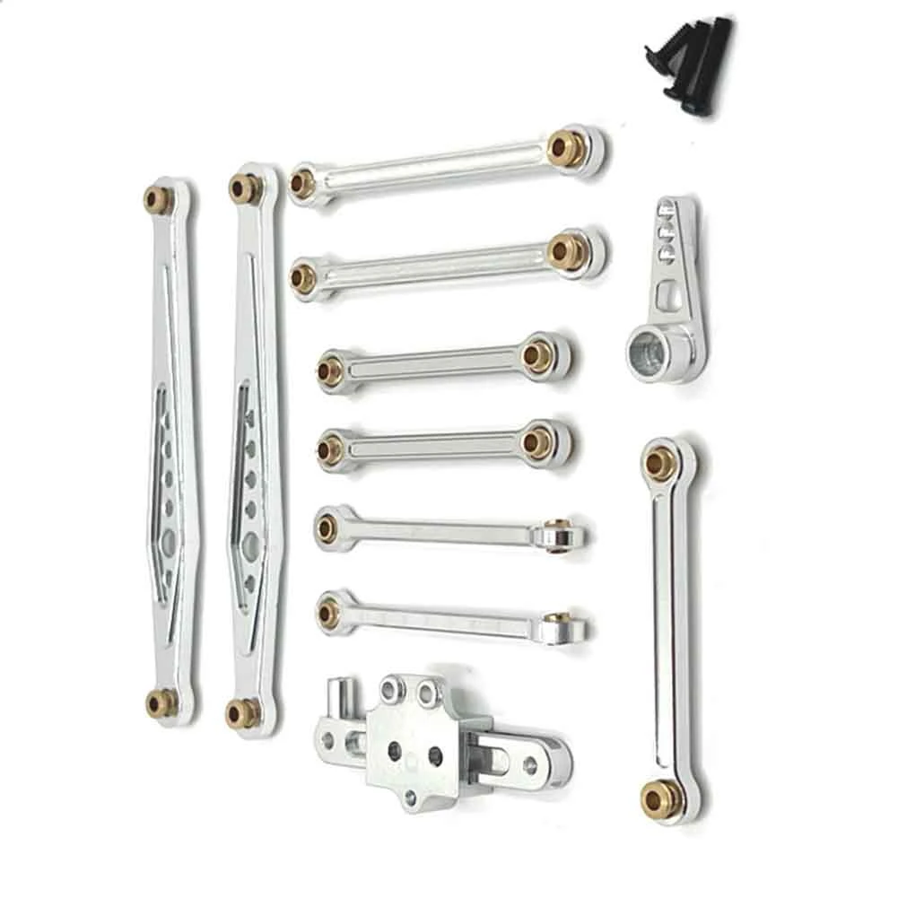 RC Car Upgrade Fixed Rod Steering Group Servo Arm Kit for WLtoys 1/12 124006 12423 12427 Pro RC Car Upgrade Parts Silver