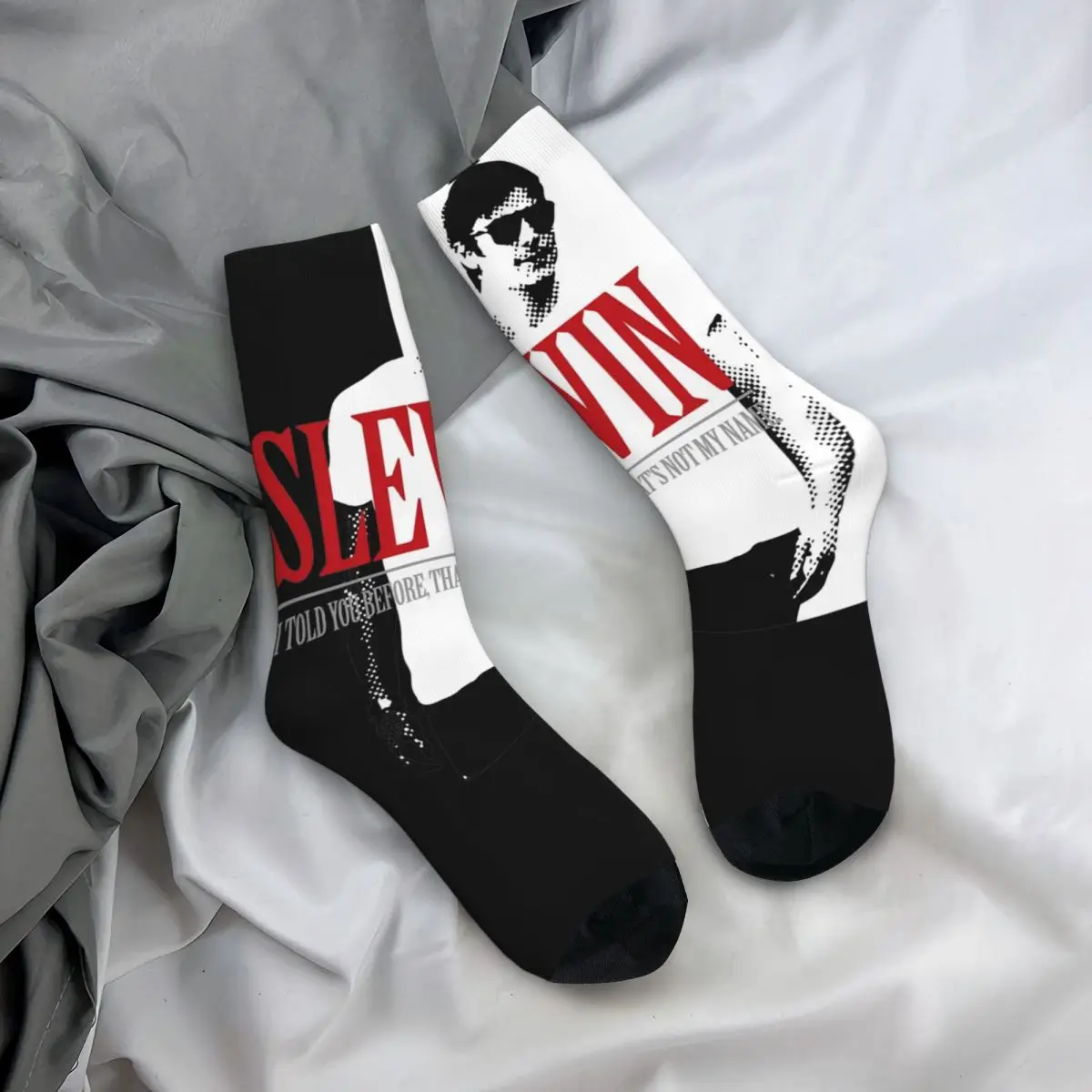 Happy Funny Socks para homens e mulheres, Lucky Scarface Slevin, filme de paródia super macio, meias de alta qualidade para toda a temporada 2022