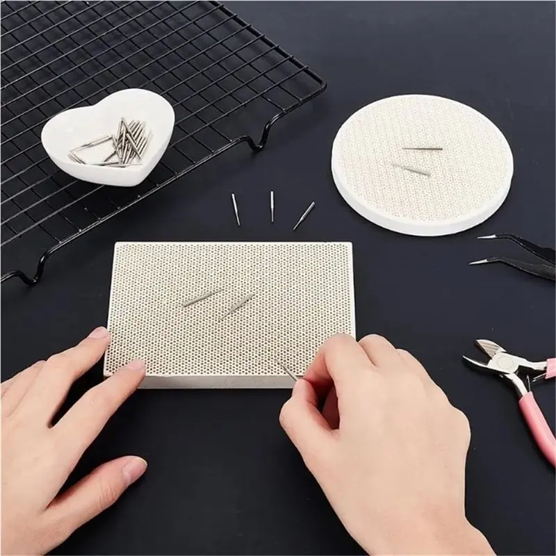 مجموعة ألواح لحام على شكل قرص العسل لعام 2025 (2 قطعة) مع الفولاذ المقاوم للصدأ لصنع المجوهرات-شكل مستطيل ومستدير #5