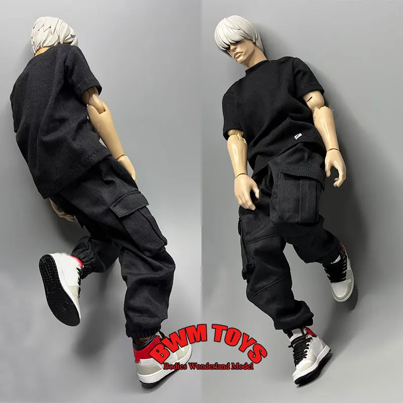 

В наличии: CROWDHTOYS, масштаб 1/6, мужские модные свободные рабочие брюки с большими карманами, повседневная футболка с коротким рукавом для 12-дюймовой фигурки-солдата.