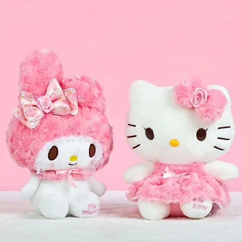 

30 см натуральная серия Sanrio Rose Hello Kitty Melody мягкая игрушка плюшевая игрушка Peluche аниме кукла подарок на день рождения и Рождество для девочки