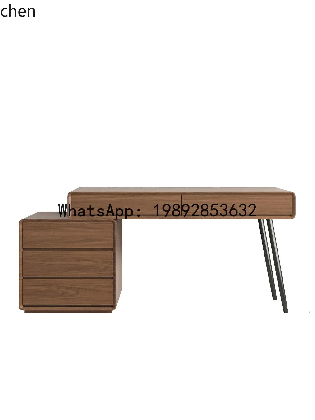 

X7 Desk Rotating Desk Walnut Color Corner Solid Wood Computer Desk Dressing Table