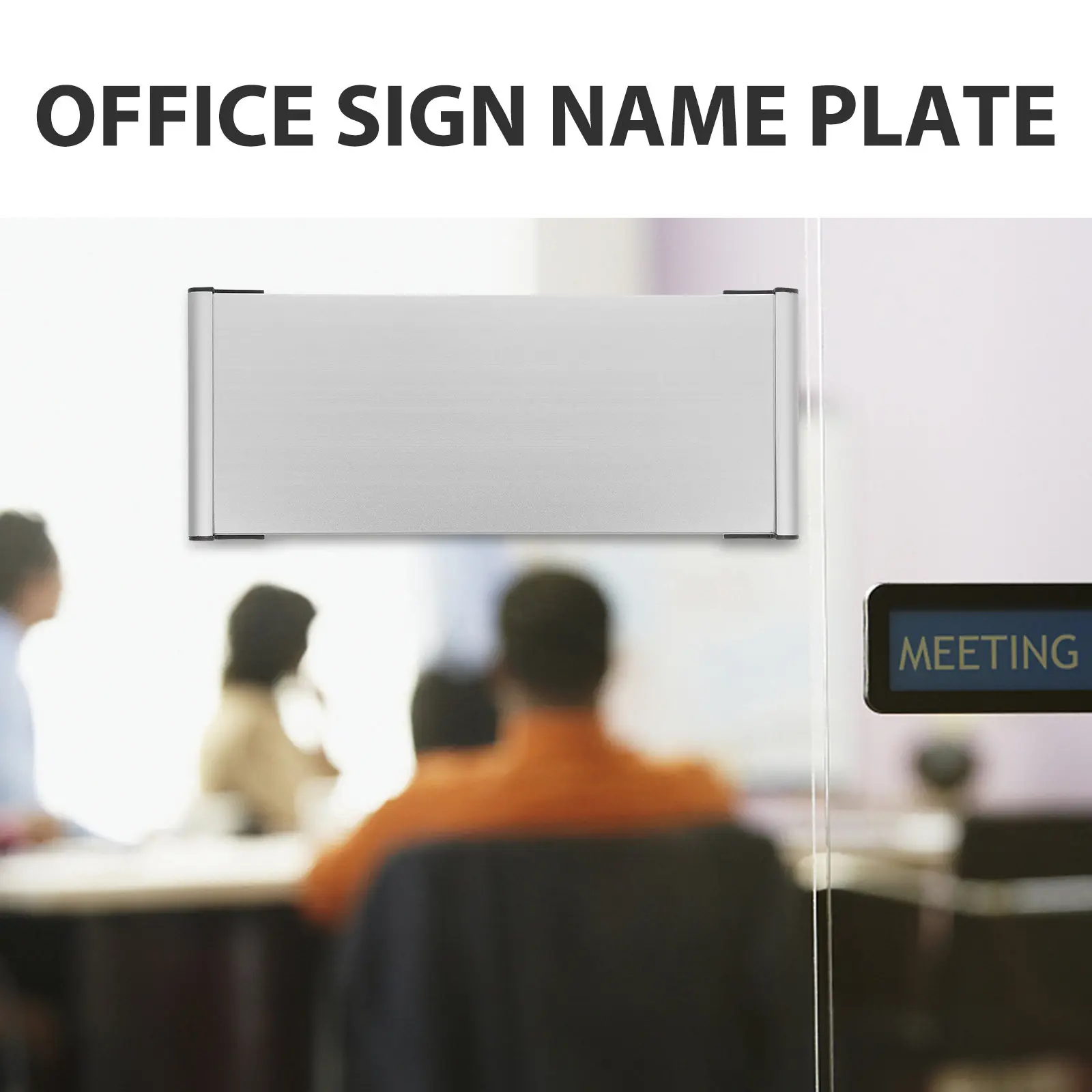 2Pcs Aluminum Alloy Single-side Blank Sign Holder Office Door Department Wall-mounted Business School Hospital