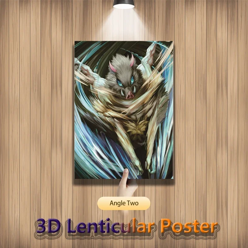 Anime Demon Slayer Tanjirou Zenitsu Inosuke 3D Lenticular Poster Print Pictures For Room Decor Wall Art(Without Frame)