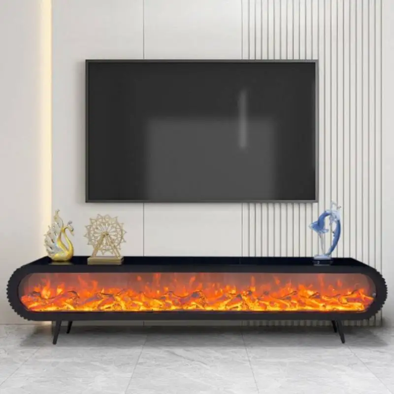 

Black Decoration Tv Cabinet Light Simulated Flame Designer Fireplace Tv Cabinet Lounges Modern Mueble De Tv Furniture For Home