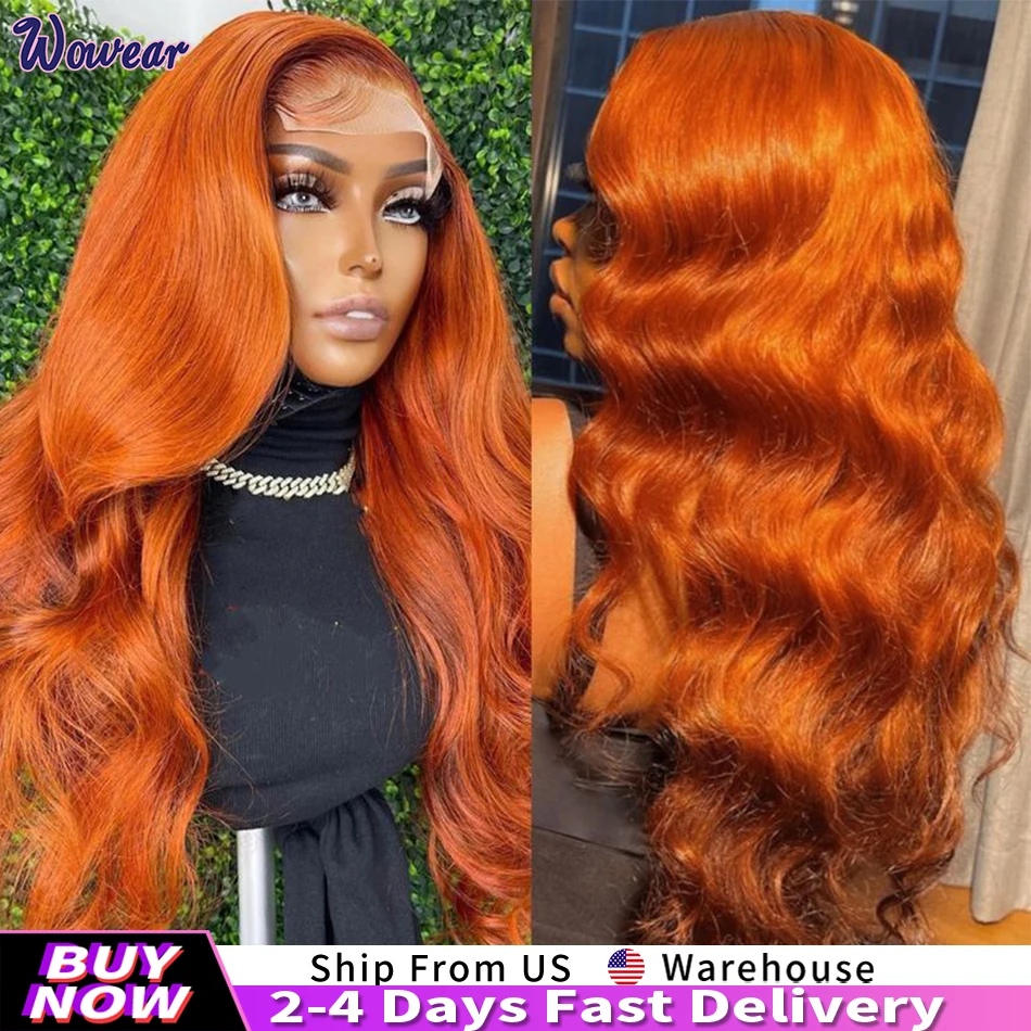 

Body Wave Human Hair Wigs Ginger HD Lace Wig 13x6 Human Hair Brazilian Hair Wigs Transparent Lace Frontal Wig Human Hair sale