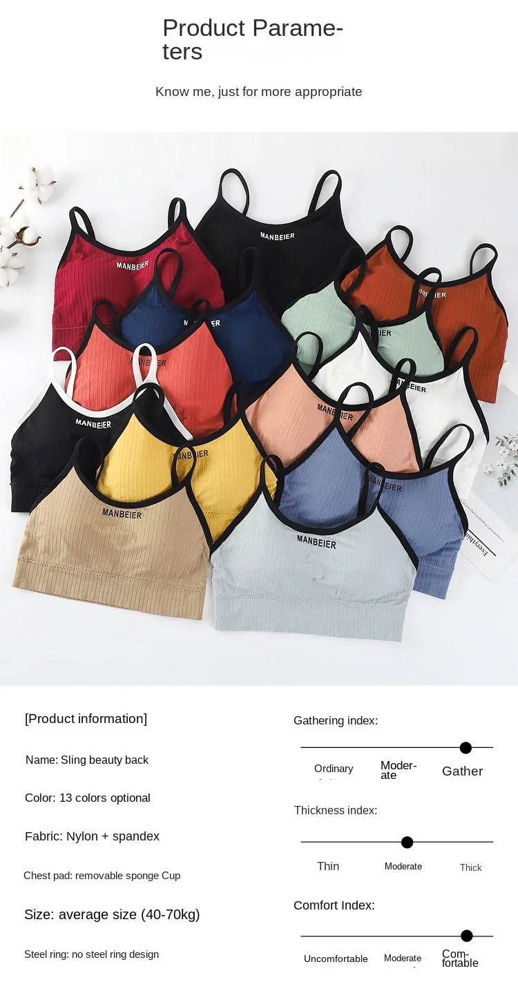 Neue Sport-Bh Für Frauen Gym Sexy Crop Top Bh Frauen Baumwolle Unterwäsche Weichen Komfort Rohr Tops Weibliche Büstenhalter Tops Für Mädchen – Detail 6