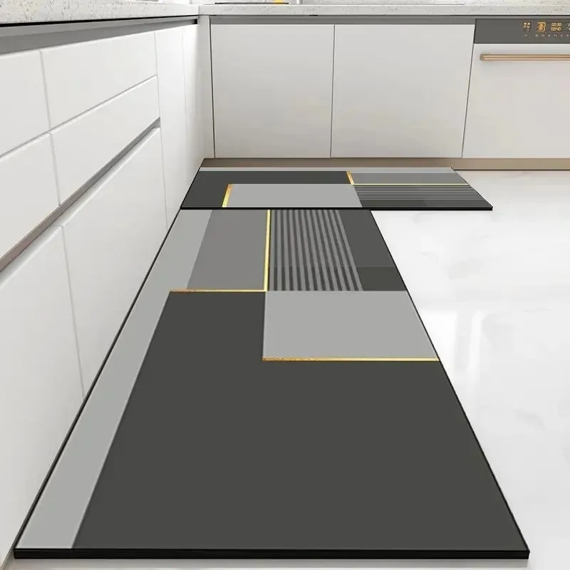 

Pvc Kitchen Carpet Non-slip Oil-proof Rug Waterproof Leather Floor Mat Modern Long Strip Carpets Alfombra De Cocina 주방 미끄럼 방지 카펫