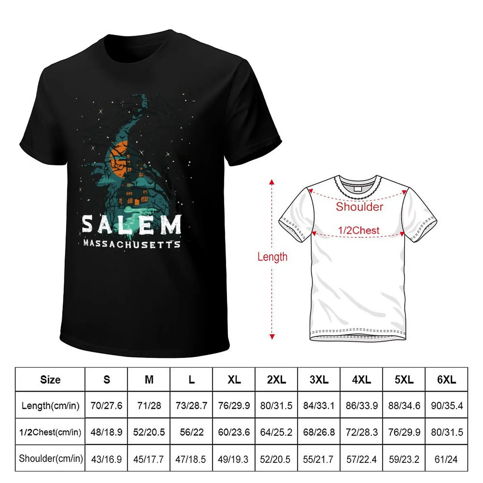 Salem Witch T-Shirt Trendy Print Short Sleeve T-Shirt