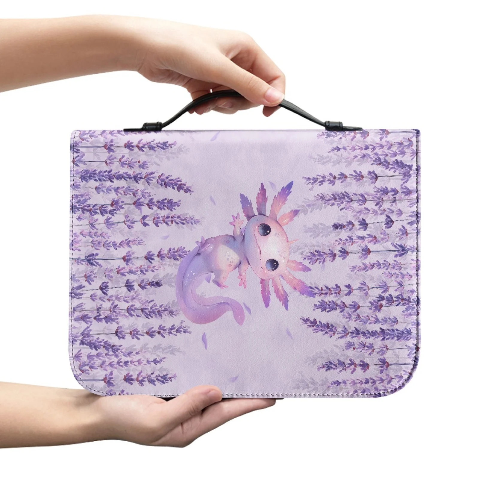 XIXIRIMIDO Lavender Newt New Design Bible Covers PU Leather Top Handle Bible Protector for Church