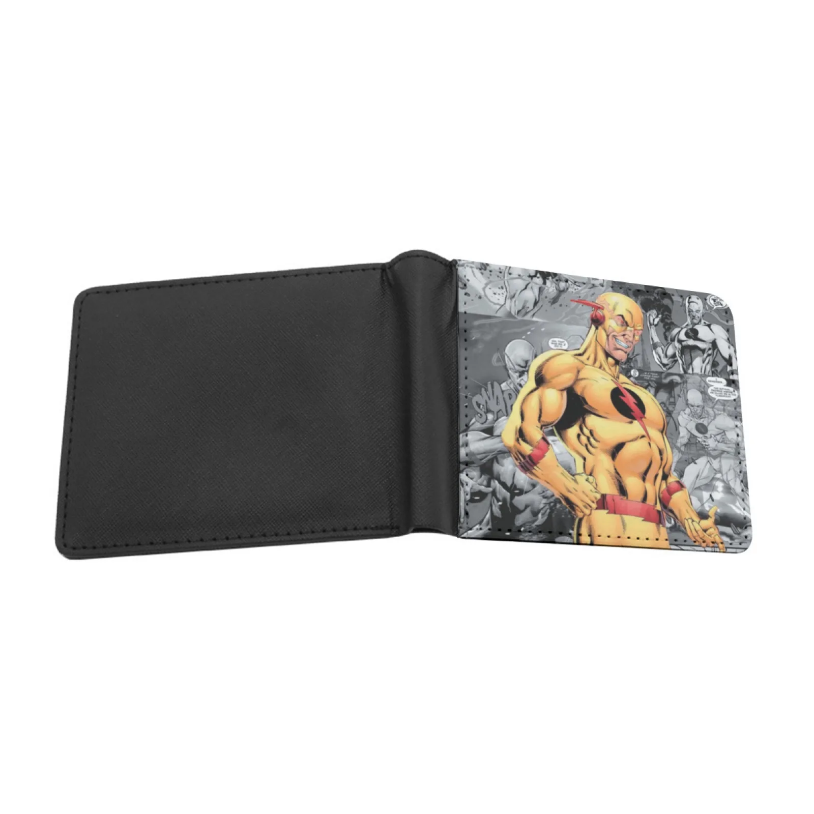 Reverse Flash Men Leather Wallet Credit Card/Id Holders Inserts Money Bag Male Short Purses Comics X Men Comics Darkseid