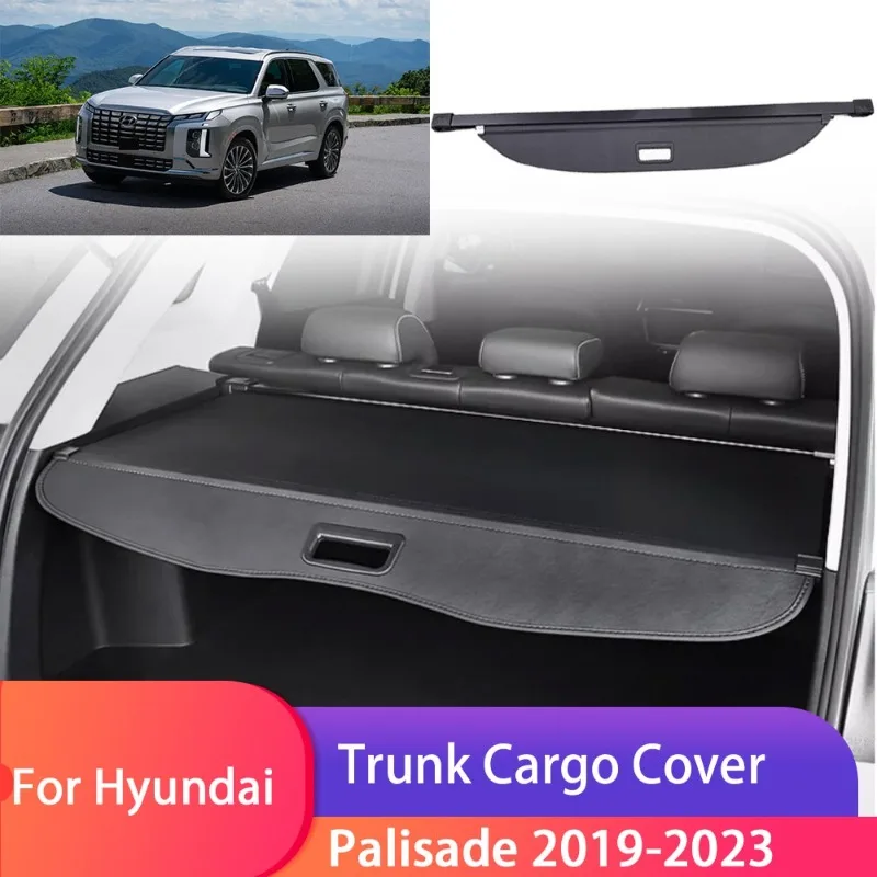 

Чехол для багажника автомобиля для Hyundai Palisade 2019 2020 2021-2023, защитный коврик для хранения багажа, занавеска, перегородка, коврик, аксессуары