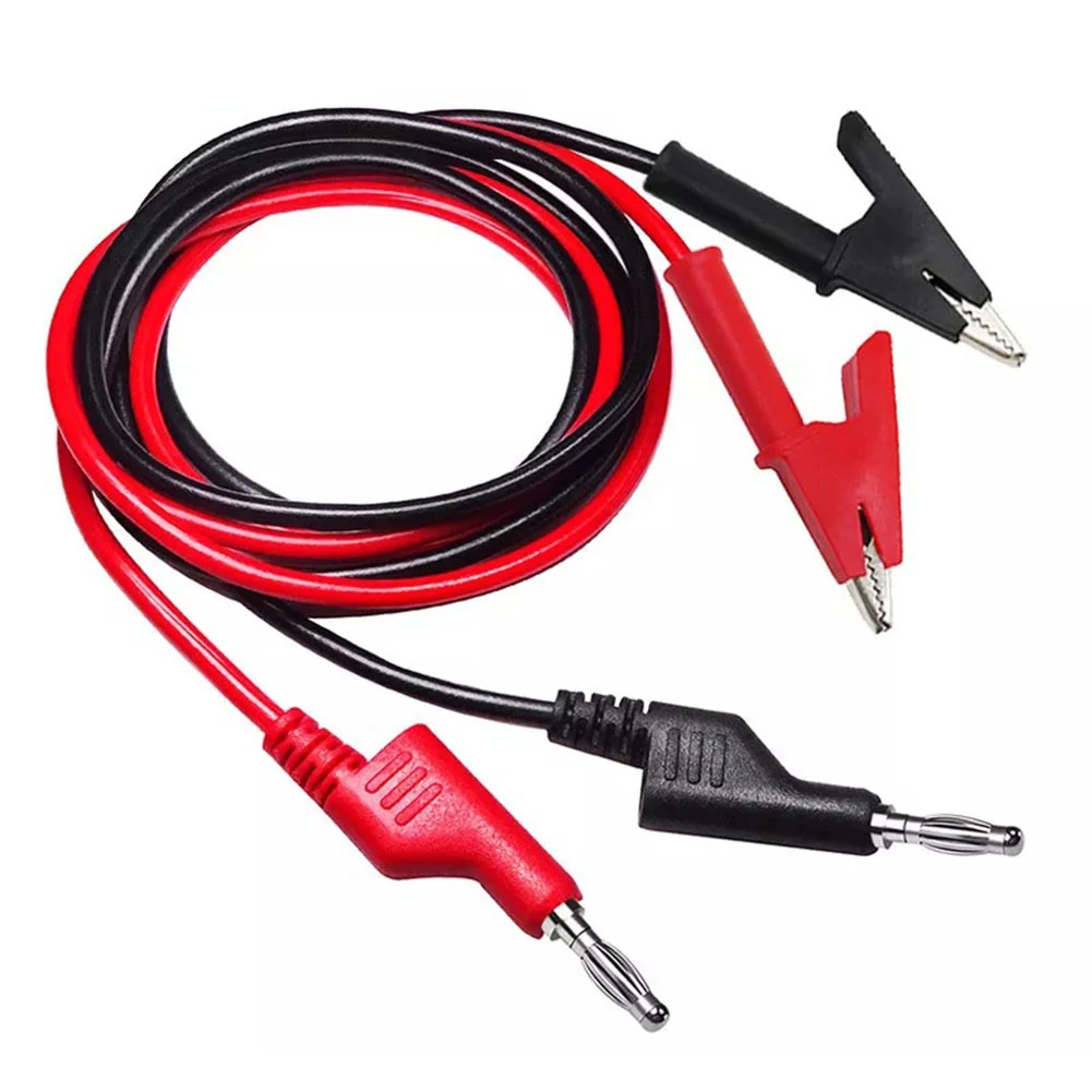 2PCS 1000V 4mm Banana To Crocodile For Alligator Clip Test Leads Connector 1M Cable Tester Probe For Multimeter Measure Tool