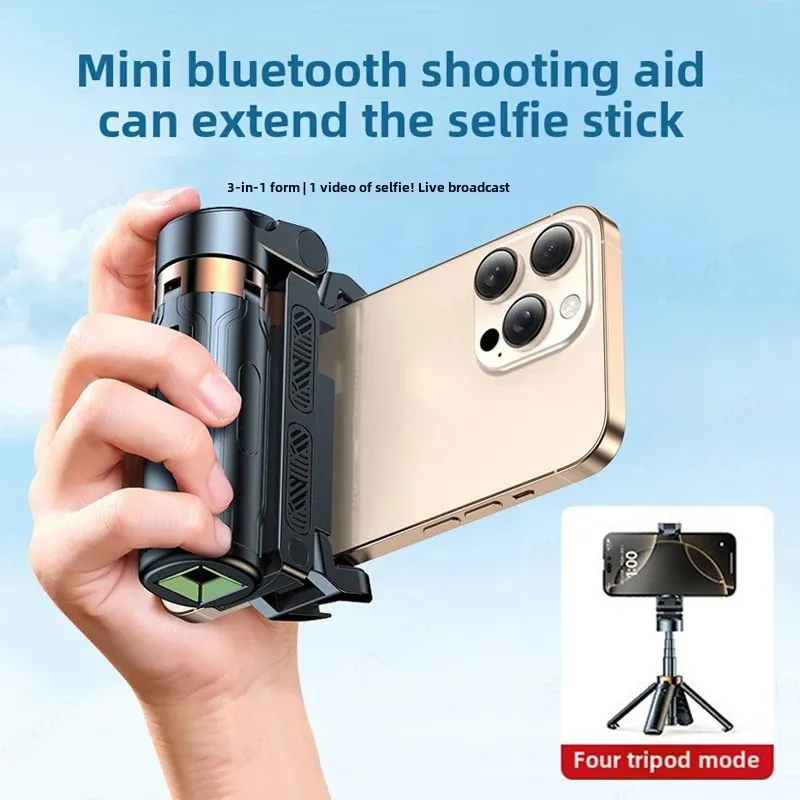 سوبر ميني Selfie Stick حامل هاتف محمول اطلاق النار المعونة تنوعا تصميم متكامل بلوتوث عن بعد للبث المباشر