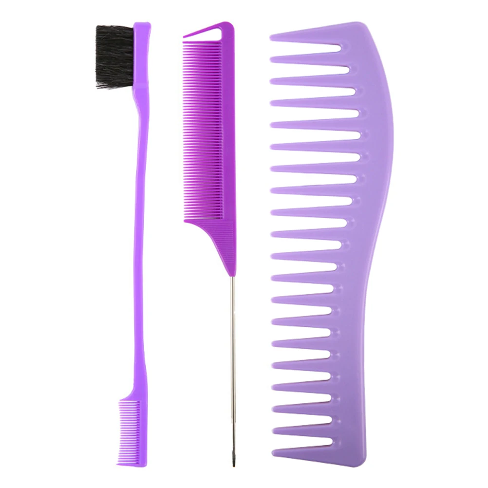 

6pcs 2 Sets Haircutting Combs Plastic Barber Styling Tools Highlight Curly Hair Brush Hairdressing Supplies Salon Use