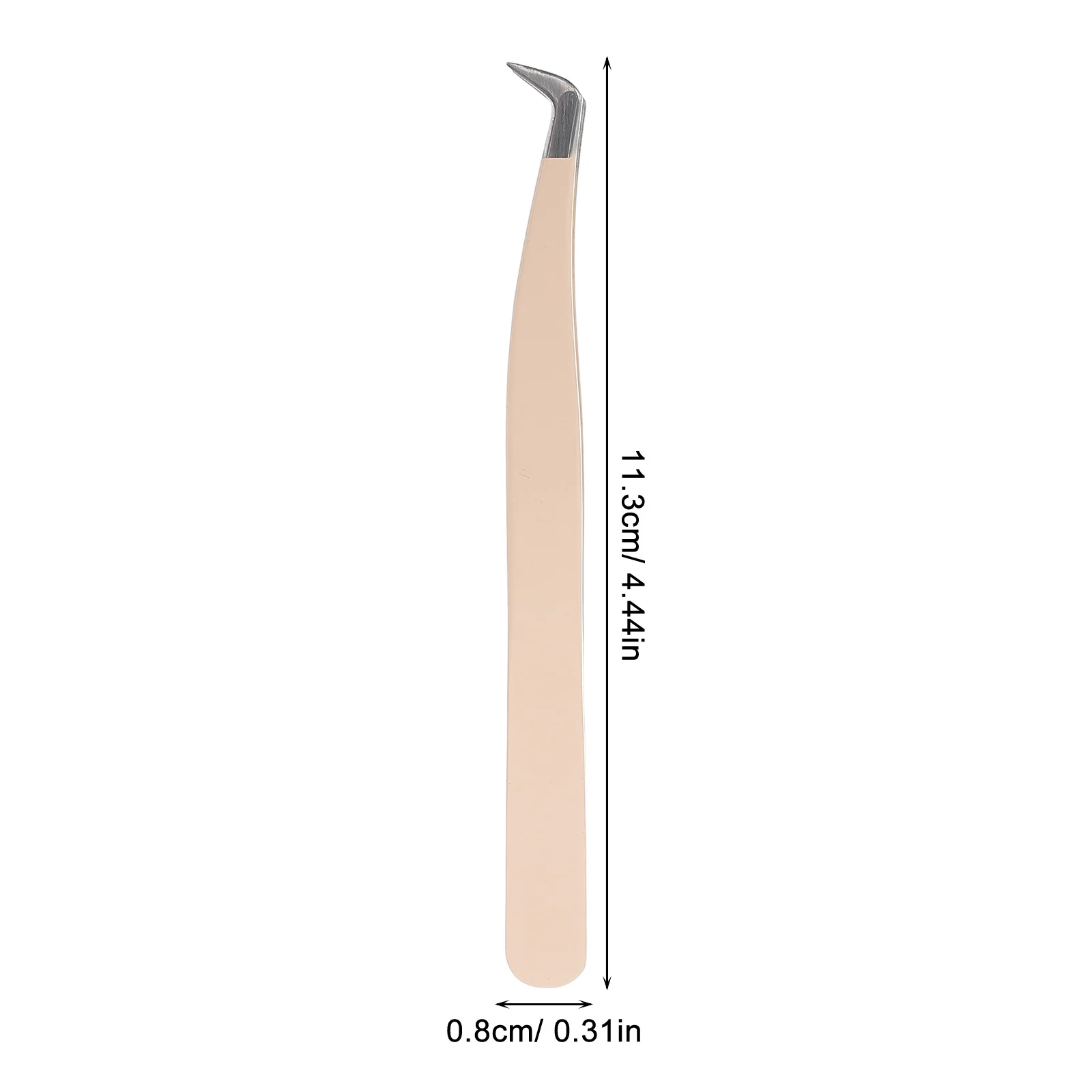 ملاقط الرموش الدقيقة طرف عازمة للرموش الصناعية أداة مكياج متعددة الوظائف لإزالة سهلة الاستخدام باللون البيج #5