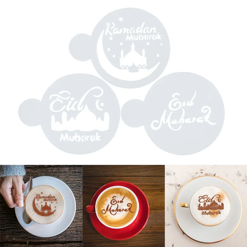 Eid Mubarak Stencils Cake Mold Ramadan Decoration Baking Tools Cookie Stencils Drawing Template Cake Decorating Tools