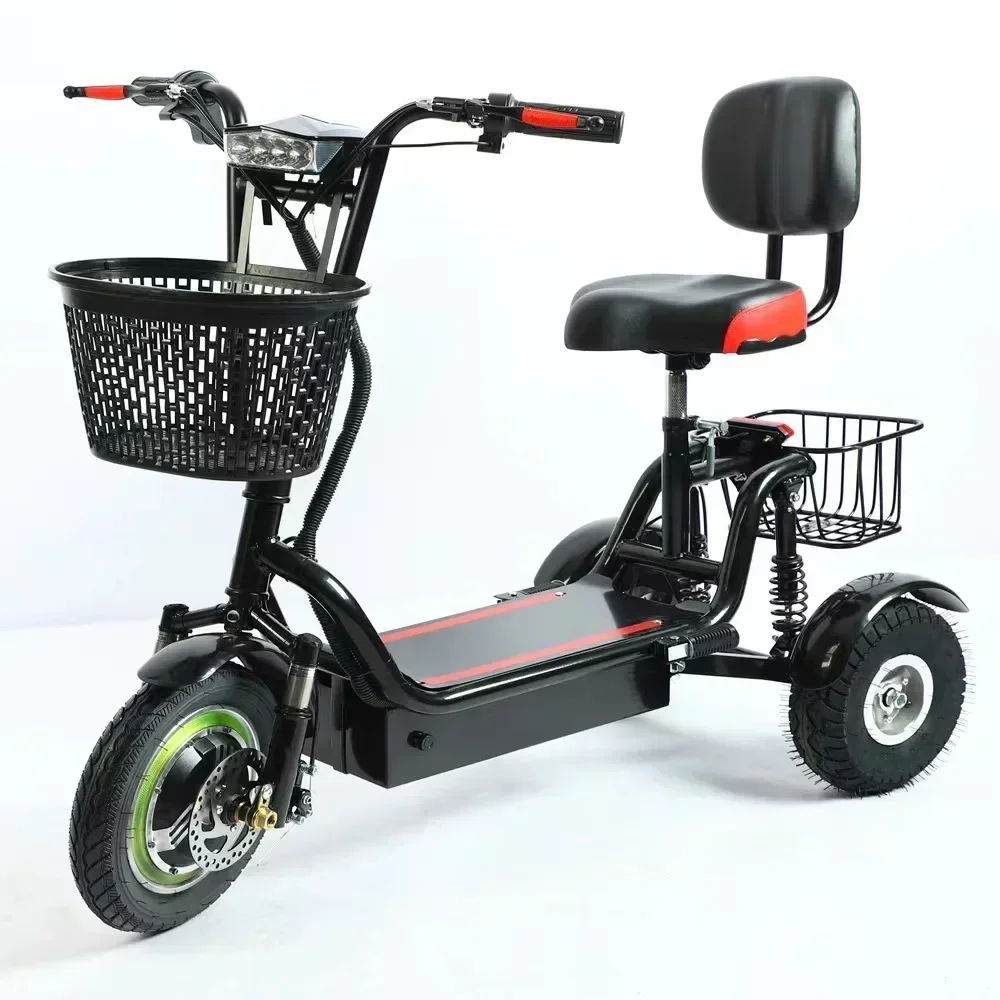 Electric tricycle 12-inch new men s and women s adult portable scooter folding mini small three-wheel battery car