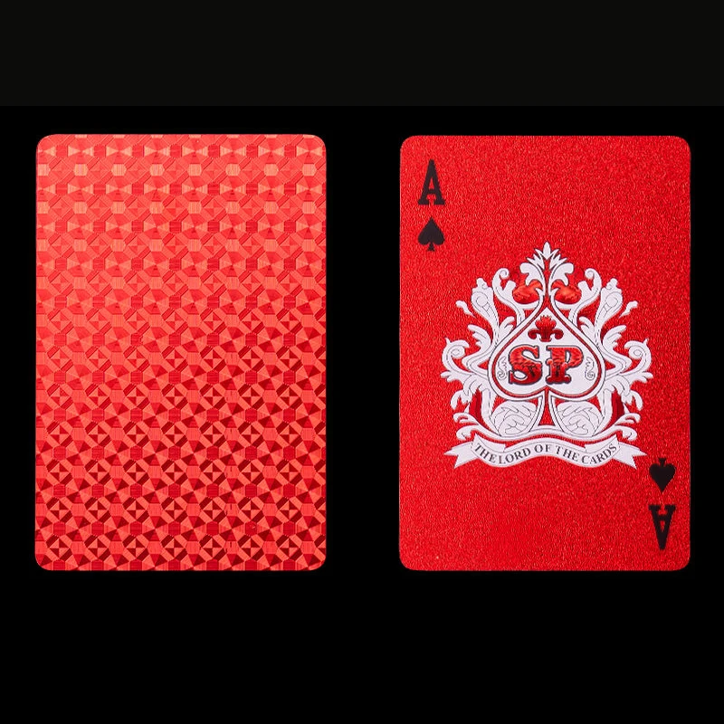 Red plastic playing cards PVC poker waterproof washable Parker rustic gold Year of the Dragon creative thickened card customized