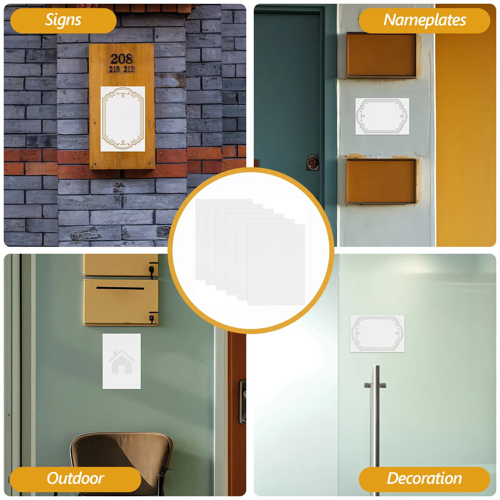 

6pcs Aluminum Sublimation Blank Sheet Metal Sign Blanks For Hot Transfer Diy Decor Sublimation Photo Frame Blanks Art Supplies