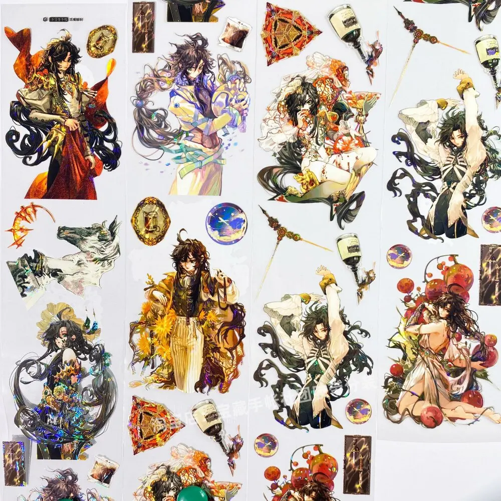 Demon Brewing Li Fugui Japanese Retro Comic Knight PET Tape Sample Journaling Shaker DIY Sticker