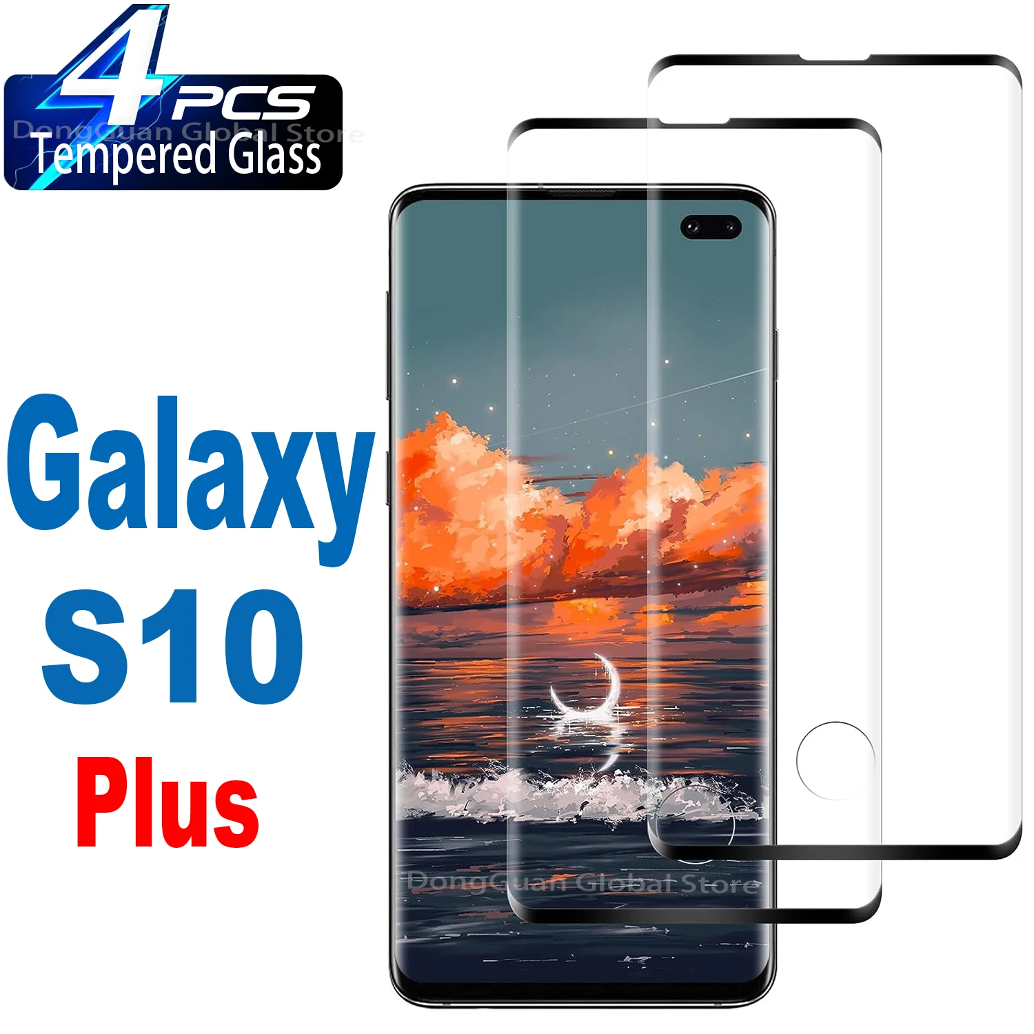 2/4Pcs Tempered Glass For Samsung Galaxy S10 Plus S10+ S20 S20+ Plus Screen Protector Glass Film