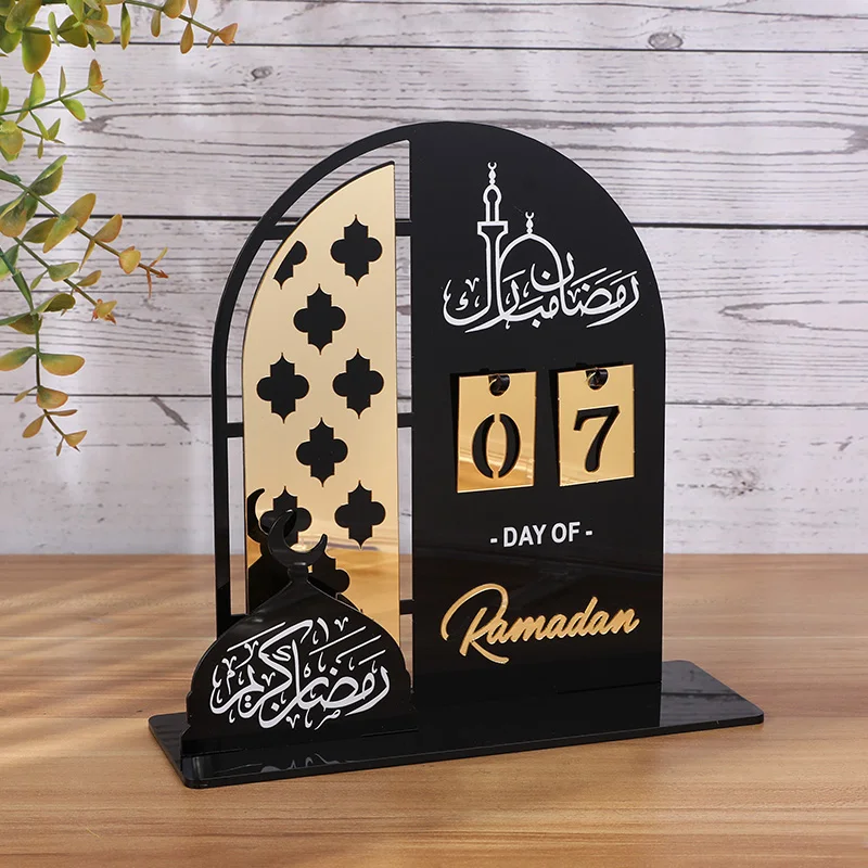 

Eid Mubarak Acrylic Countdown Calendar Kareem Ramadan Calendar With Replacing Number DIY Ornament Islam Muslim Party Decoration