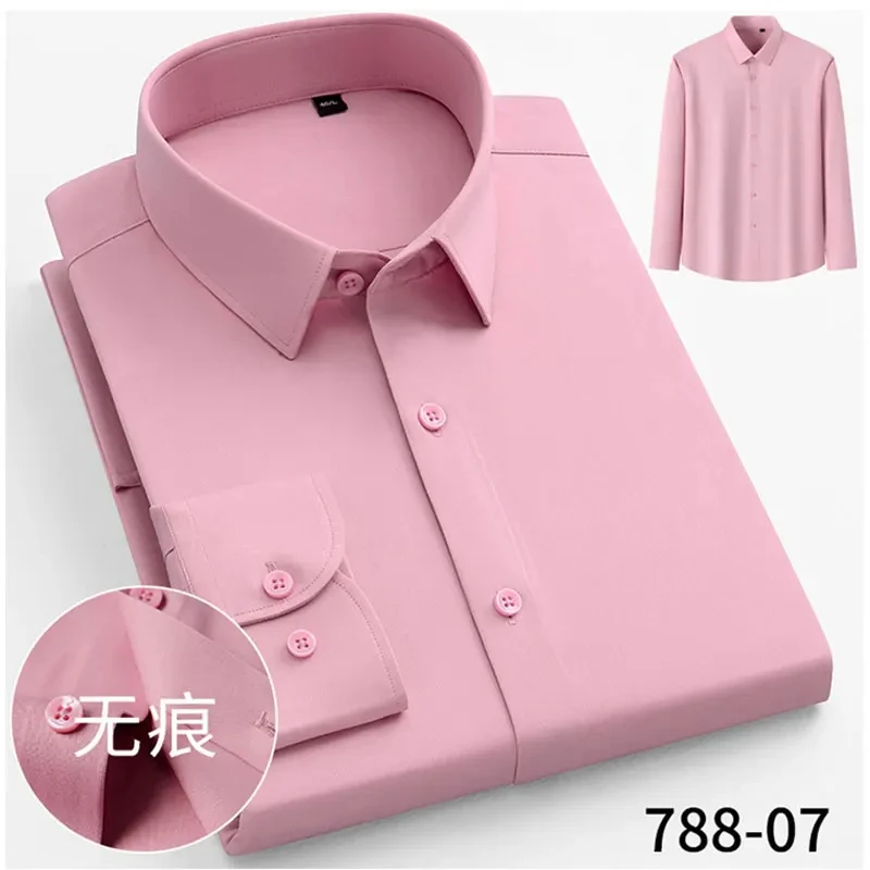 

T432 Men's short-sleeved shirt Spring summer Modal long-sleeved formal business casual non-ironing without trace high quality f