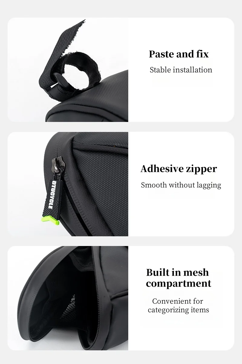 Fahrrad-Gepäckträgertasche, Große Satteltasche, Rennrad- und Mountainbike-Sitzrohrtasche, Fahrradzubehör, Fahrradsitztasche – Detail 1