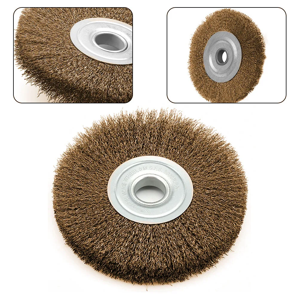 3In Flat Crimped Steel Wire Brush Wheel Brush Rotary Tools For Metal Rust Removal Polishing Grinder Rotary Tools Accessories