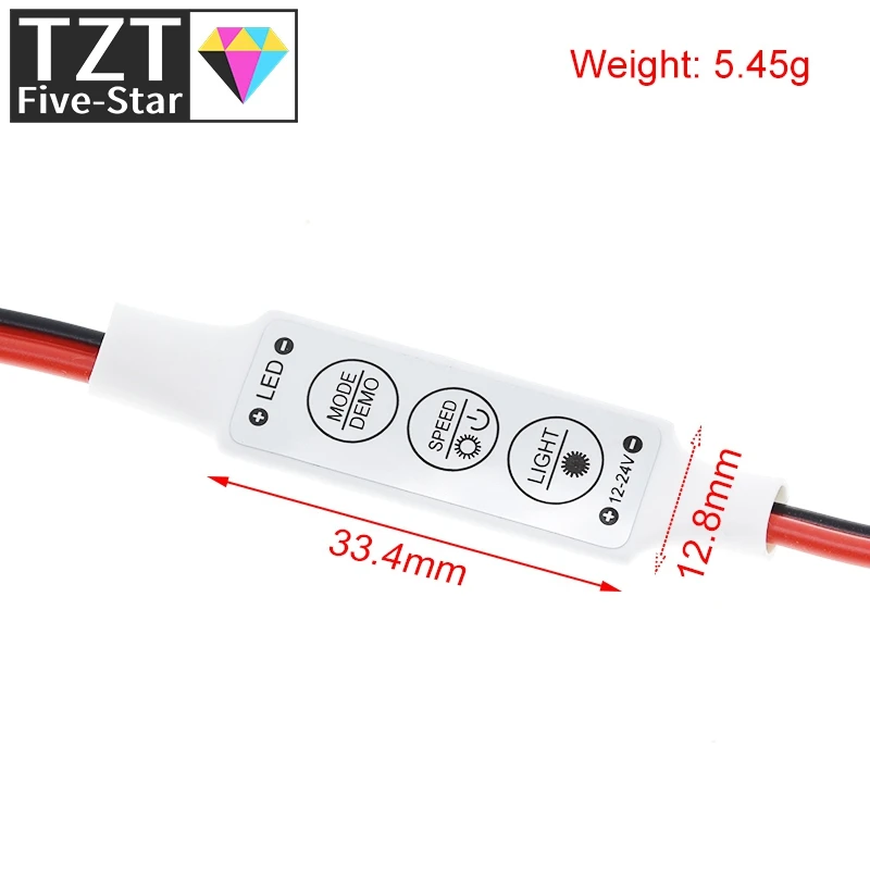 NEW 12V Mini 3 Keys Single Color LED Controller Brightness Dimmer for led 3528 5050 strip light