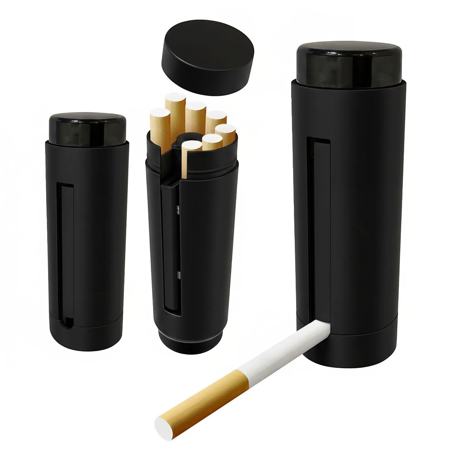 Super Cool Automatic Pop-Up Cigarette Case 7-Slot Storage One-Touch Eject Cigarette Holder Gadgets for Men Smoking Accessories