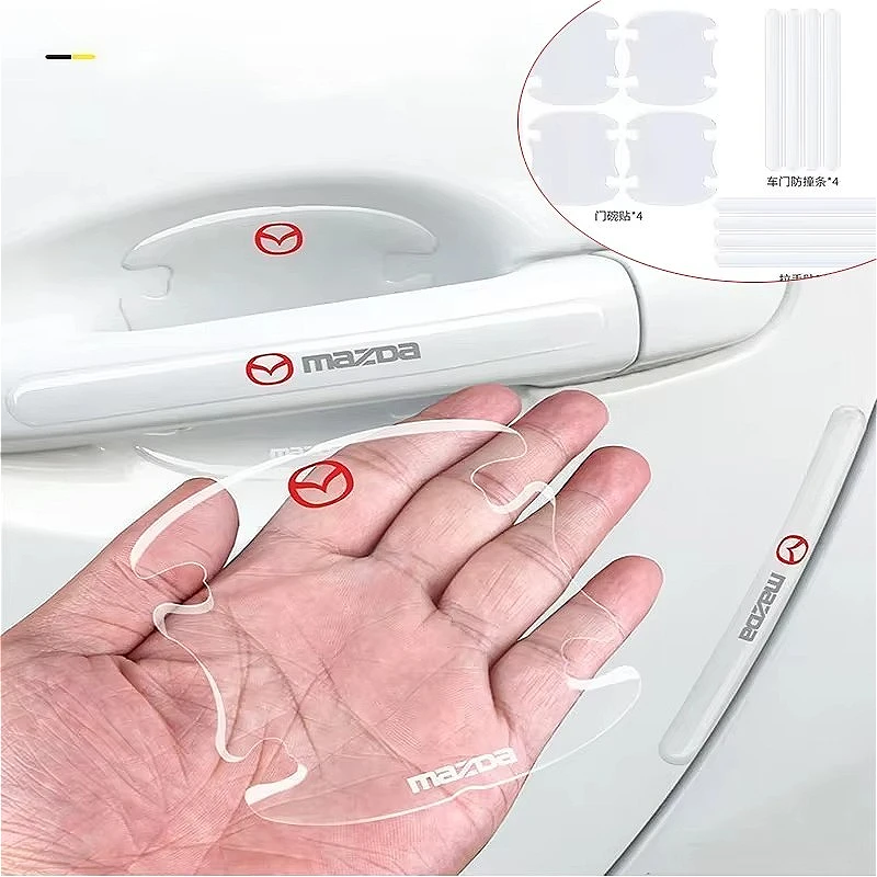 

Car Door Handle Bowl Scratch Protective Stickers Carbon Fiber Protector Cars Sticker Car Handle Anti-collision Protection Strip