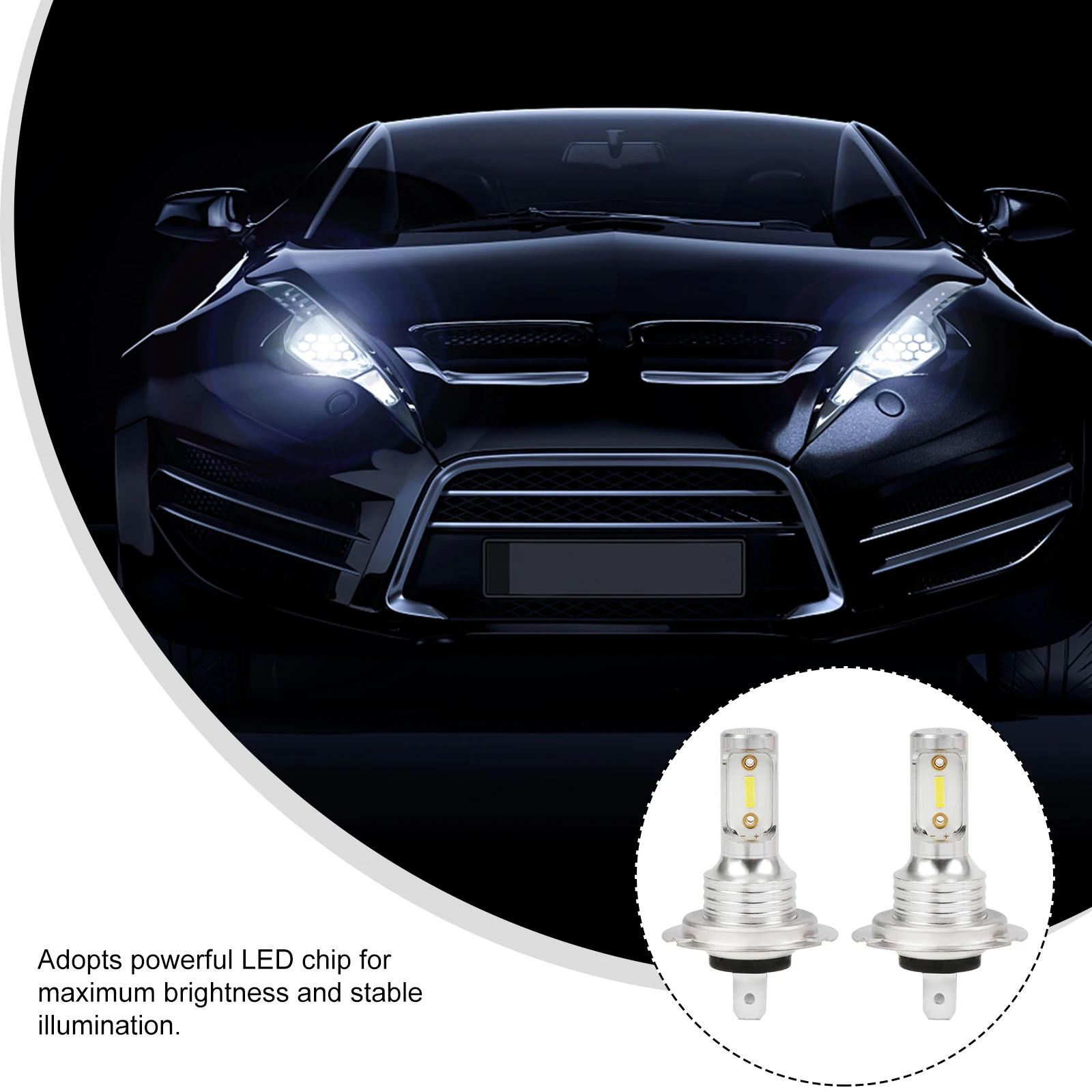 Kit de conversión de bombillas LED para faros de coche H7, haz alto/bajo, 55W, 8000LM, 6000K, accesorios de aleación de aluminio superbrillantes, 2 uds.