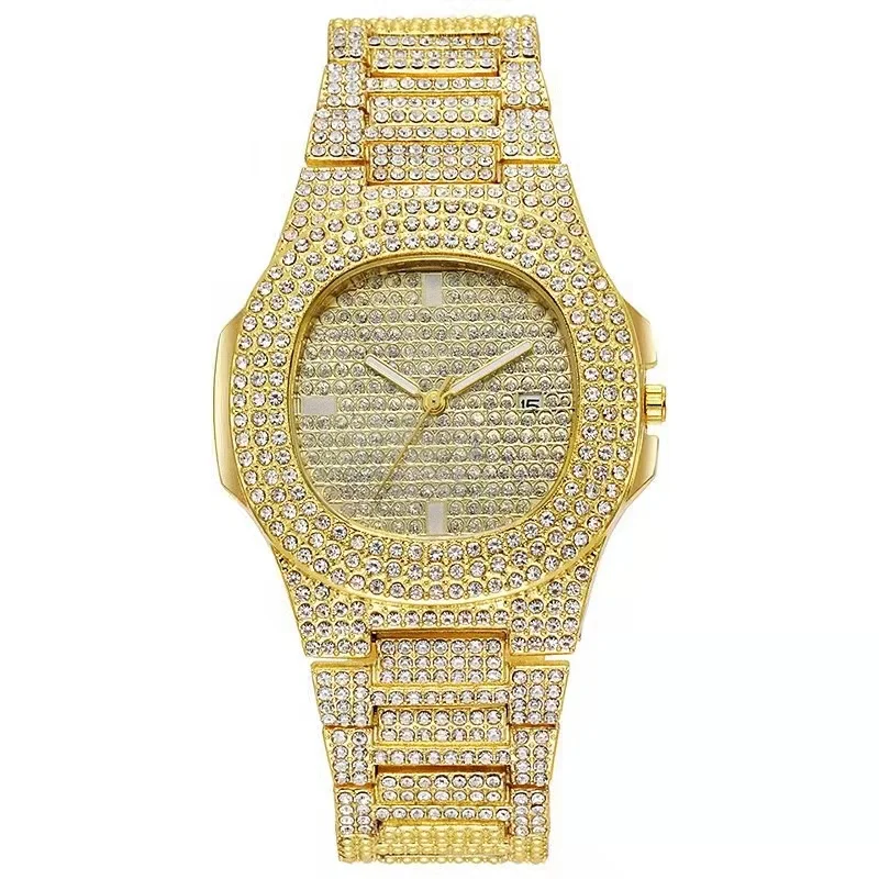 

High quality luxury fashion high-end Sky Star Full diamond Steel belt Lady quartz watch Student girl Business Sports clock retro