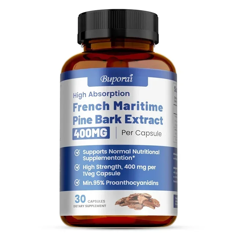 

French Maritime Pine Bark Extract - Contains Black Pepper, Helps Maintain Healthy Blood Vessels and Promotes Blood Circulation