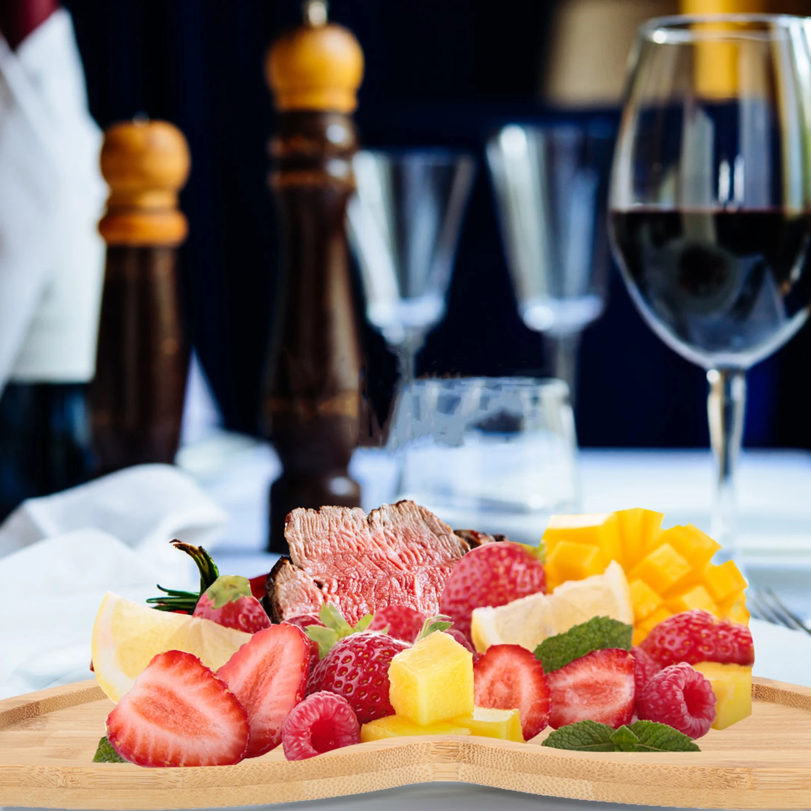 

Wood Snack Serving Tray Wear Resistant Wooden Plate for Cake Cheese Dessert Fruit Candy Party Outdoor Home Decor