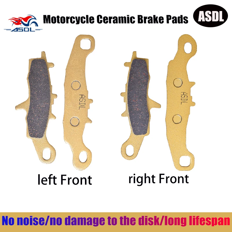 Motorcycle Front Brake Pads For KAWASAKI KFX 450 R Quad KVF 650 Prairie Brute Force KSV 700 D1 Team Green For SUZUKI LT-V 700