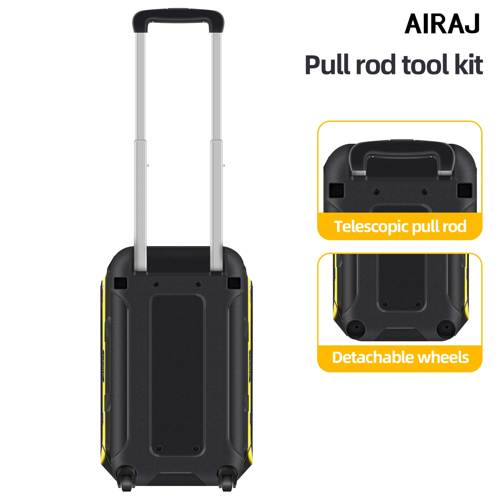AIRAJ 20" Rolling Tool Box with Wheels & Shoulder Strap Multifunctional Wear Resistant Maintenance Bag Thickened Large Capacity