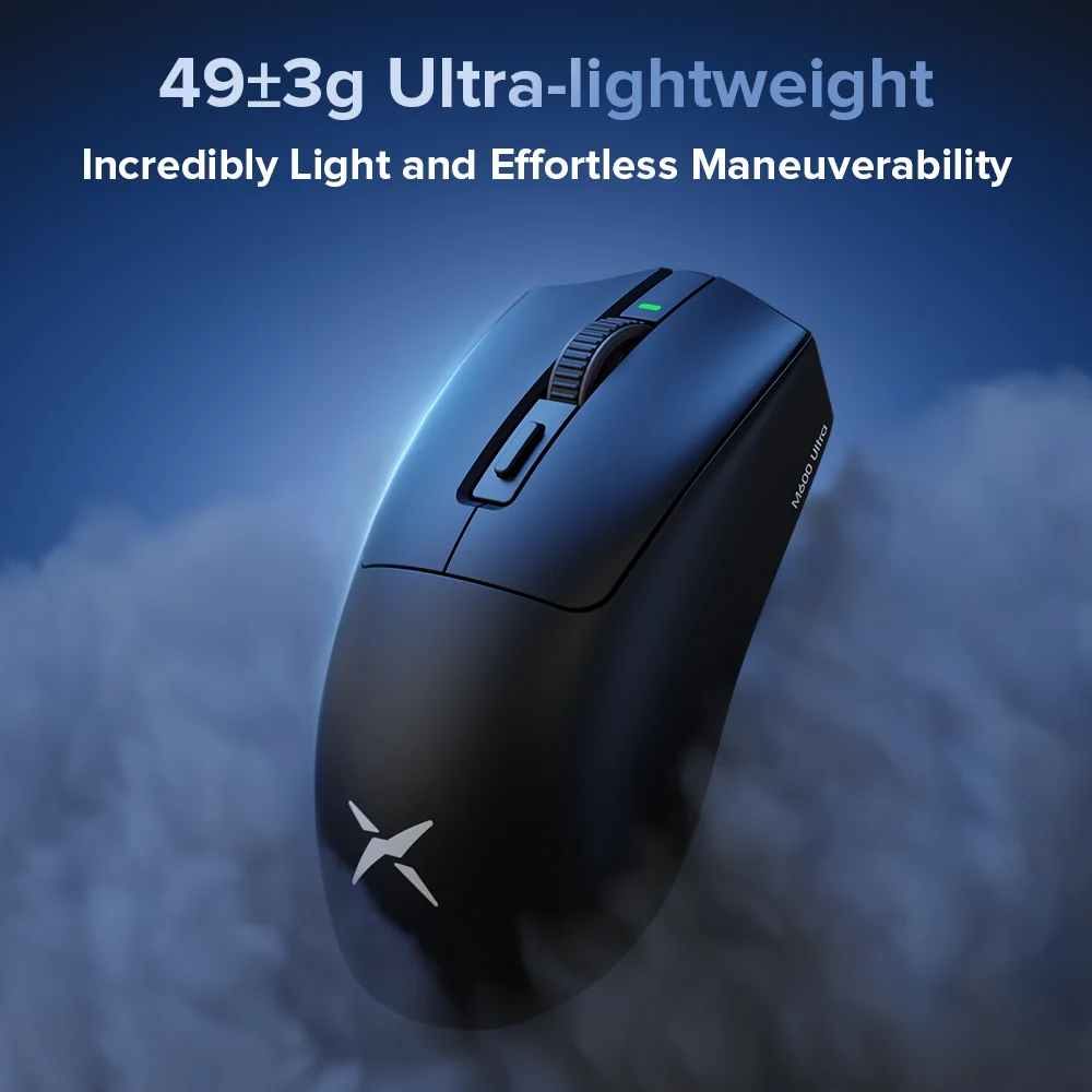 Delux M600 Wireless Gaming Mouse PMW3325 49g Lightweight 2.4G Dual Mode Connection Macro Rechargeable Mice for PC Gamer