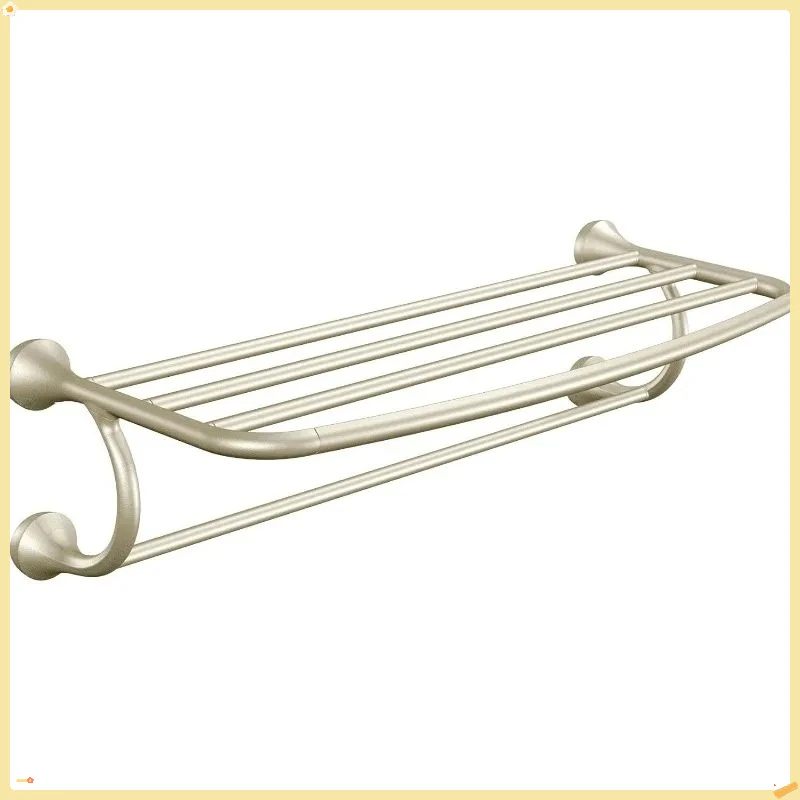 رف مناشف الحمام على طراز الفندق - حامل جداري واسع من النيكل المصقول مقاس 26 بوصة