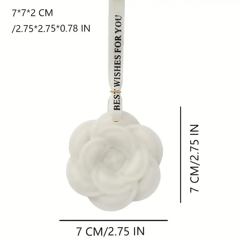 Camellia Fragrance Beautiful White Flower Hanging Air Freshener Perfume Lasting Solid Fragrance Aromatherapy Wax Piece Wedding