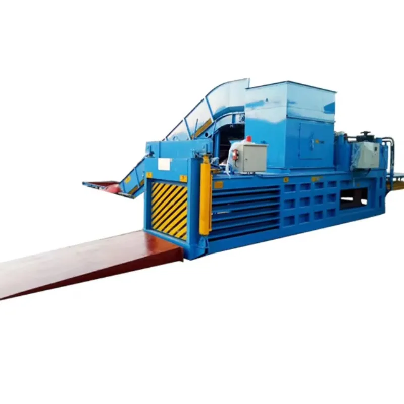 Customized Large Bale Horizontal Hydraulic Baler Stable Auto Tie Packaging Machine For PET Plastic Waste Recycling
