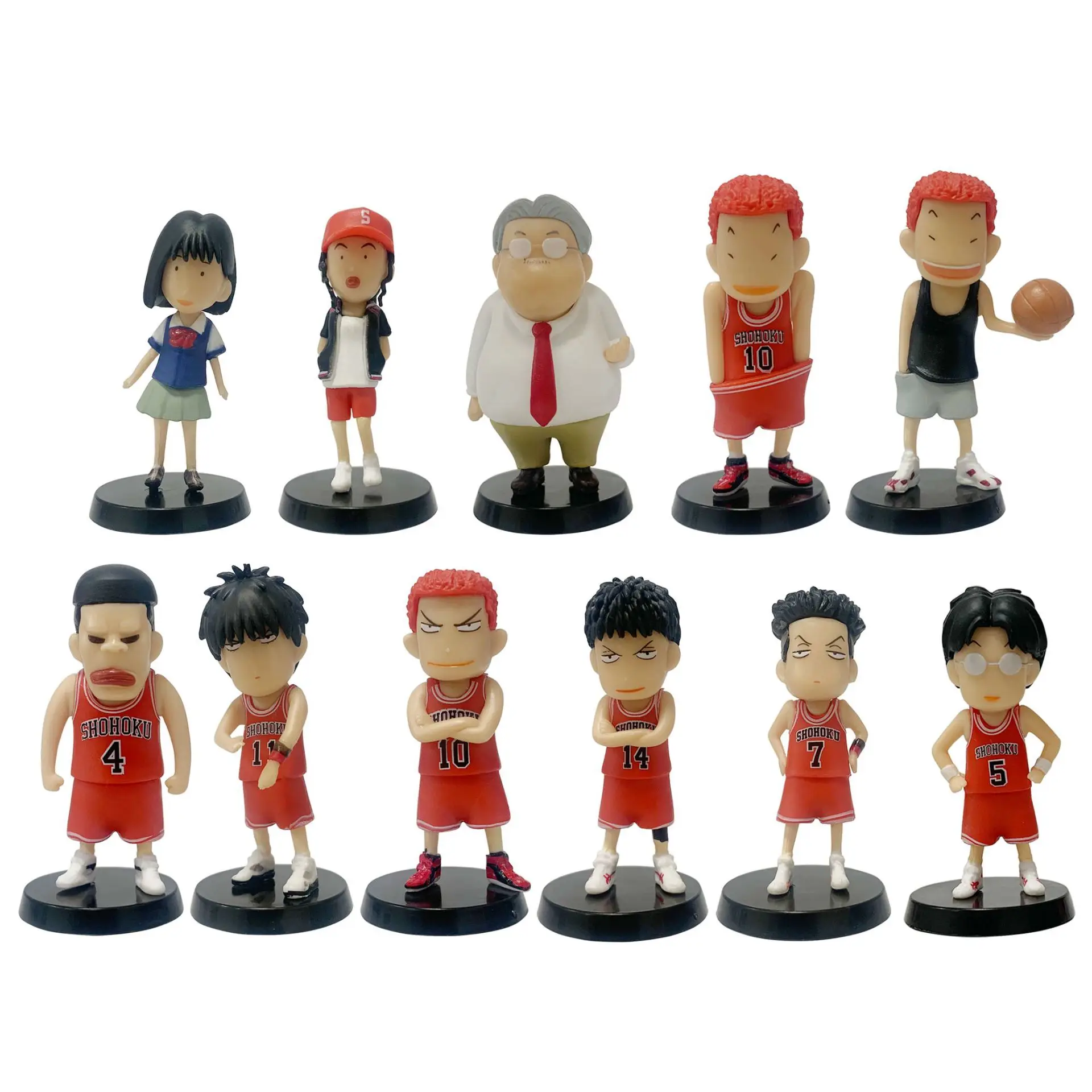 11Pcs Slam Dunk Figure 6-7cm Sakuragi Hanamichi Pvc Kaede Rukawa Figurine Collection Model Desk Decor Accessories Toys Gift