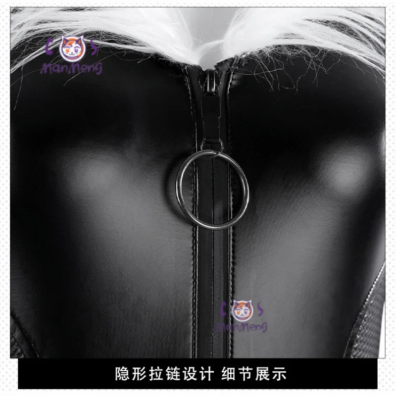 Fortnit-黒猫のコスプレ衣装,革のジャンプスーツ,マスク,ウエストバッグ,アクセサリーセット,ハロウィーンパーティー,セクシーなユニフォーム