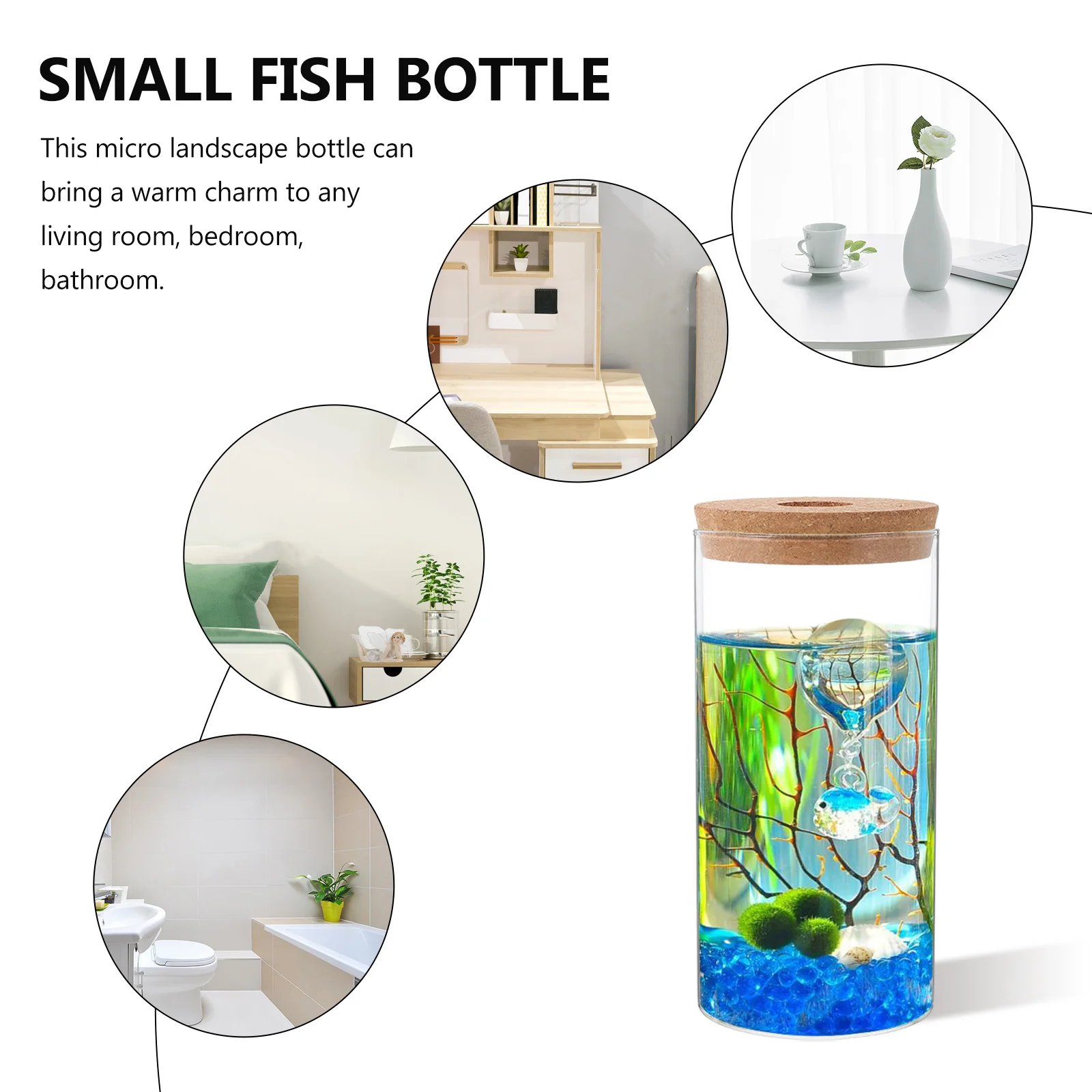 

2pcs Glass Ecological Bottle Clear Cylindrical Micro Landscape Diy Bottle For Desktop Succulent Plant Container Decorative