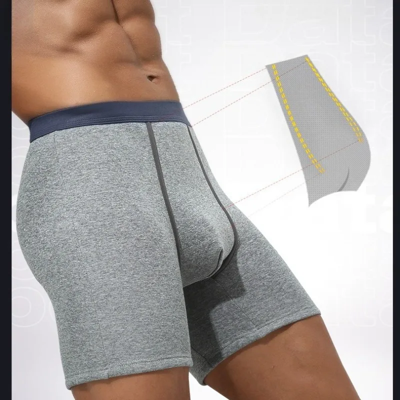 Thickened Fleece-lined Winter Men's Thermal Underwear Boxers Extended U Convex Pouch Shorts Soft Keep Warm Male Sports Briefs