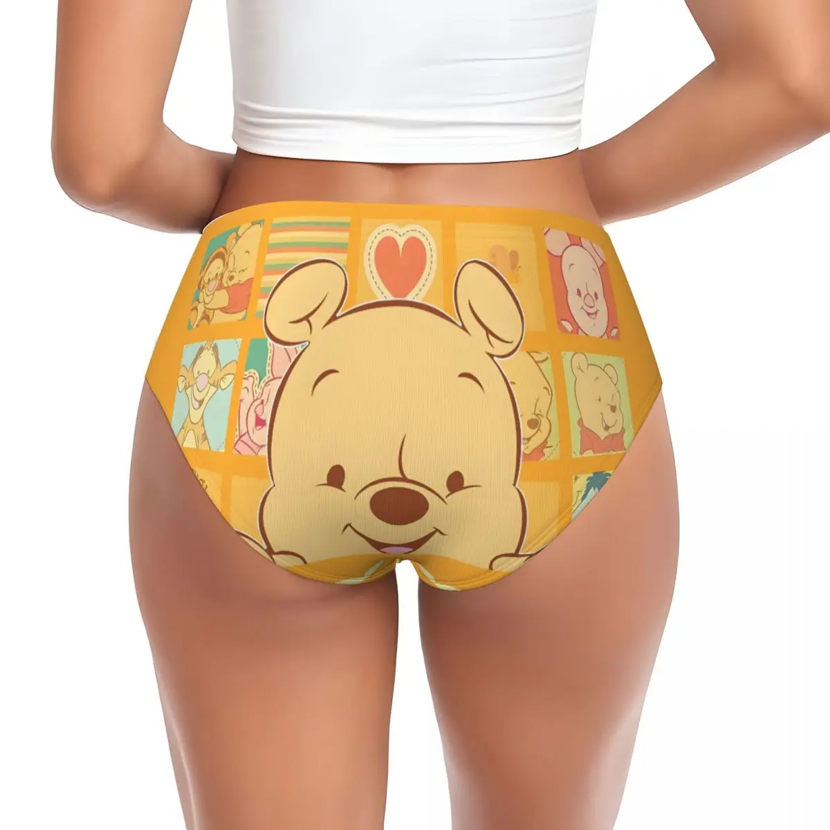 Ropa interior cómoda personalizada de las mujeres de las bragas breves lindas de Winnie The Pooh Kawaii