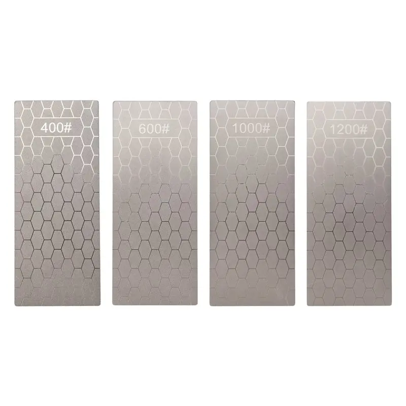 

LIKE WISH 4 Pcs Diamond Sharpening Plate Set, Diamond Sharpening Stone With Honeycomb Surface, 400/600/1000/1200 Grit